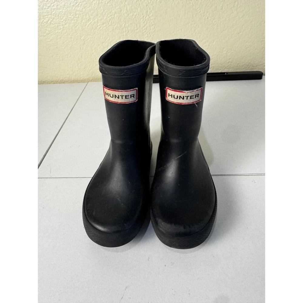 Hunter Rain Boots Kids Size 6 Black Rubber Waterproof Outdoor Gorpcore